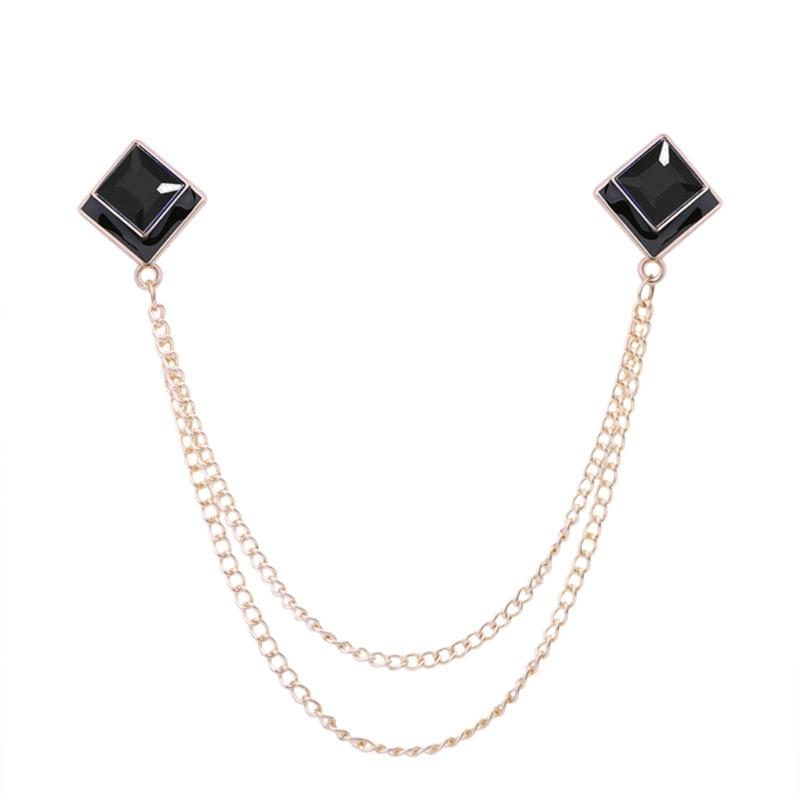 Геометрическая квадратная клипса для воротника из прочного сплава для официальной одежды и деловых мероприятий