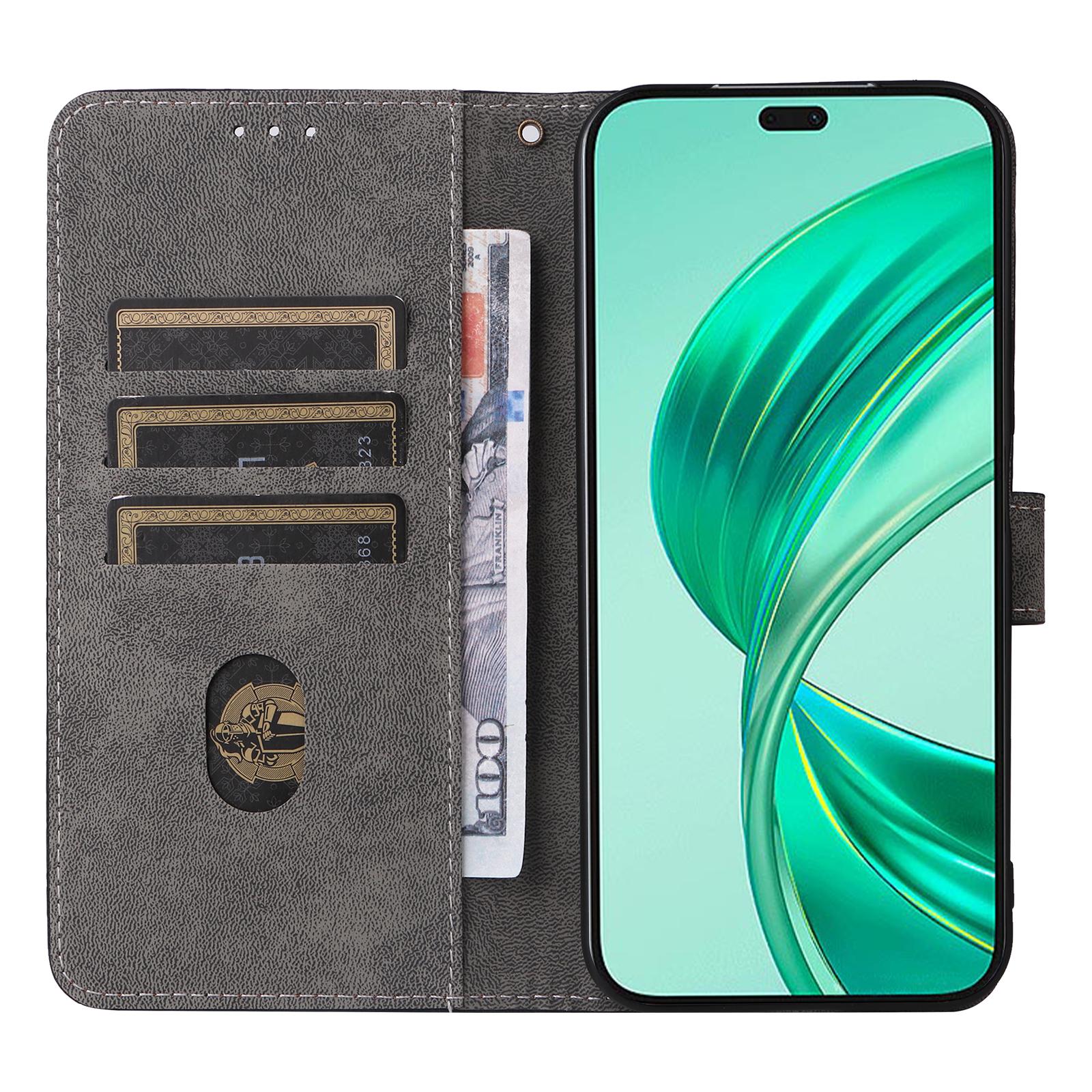 

For Honor X8c 4G Case Wallet RFID Blocking PU Leather Cover Viewing Stand Blue