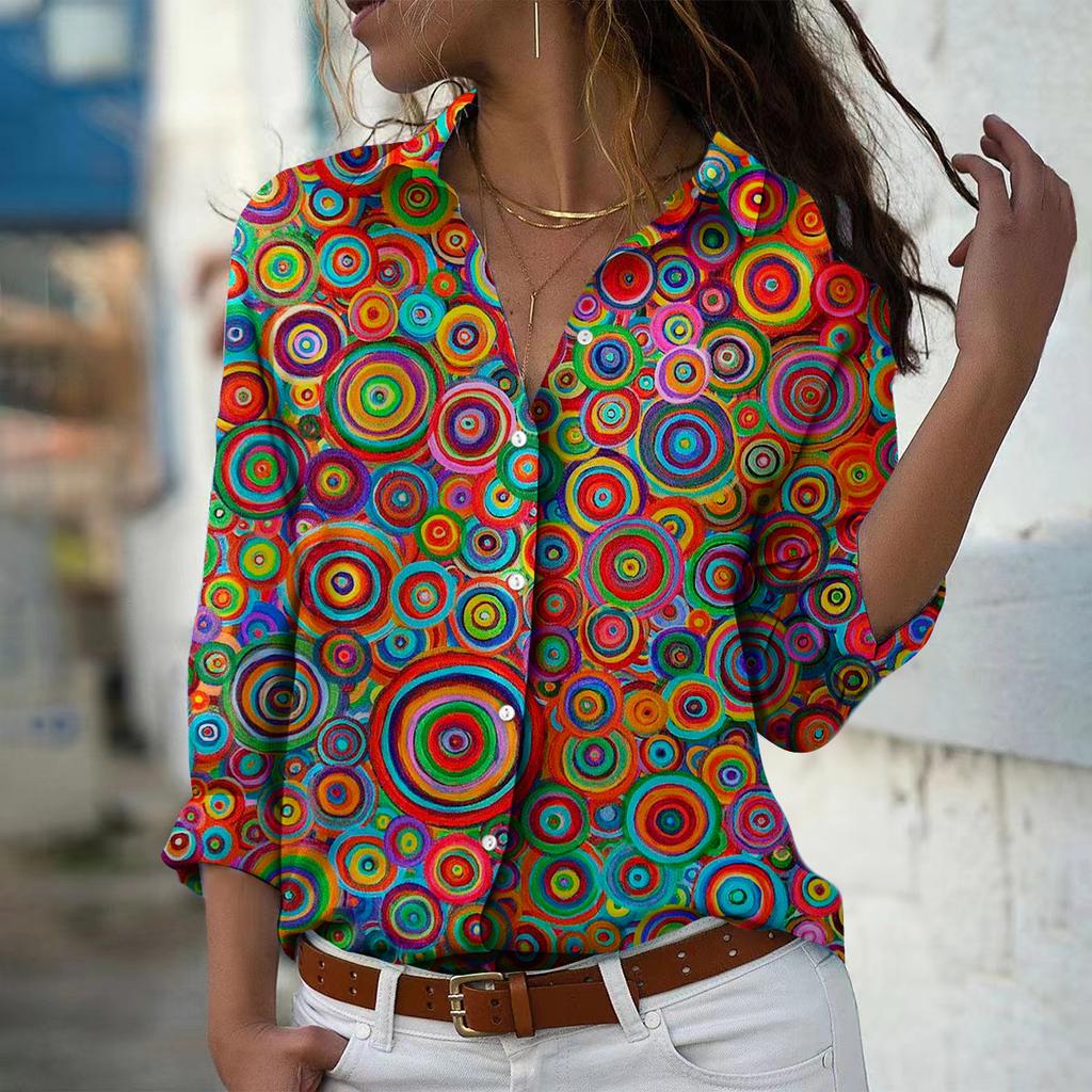 Cashew Print Frauen Bluse Frühling Herbst Femme Büro Dame Button Up Turn Down Kragen Shirts