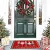 VIKAMA Red Walnut Decorative Door Mat for Christmas Happy Family Decor - Indoor and Outdoor Slip-resistant Entrance Carpet