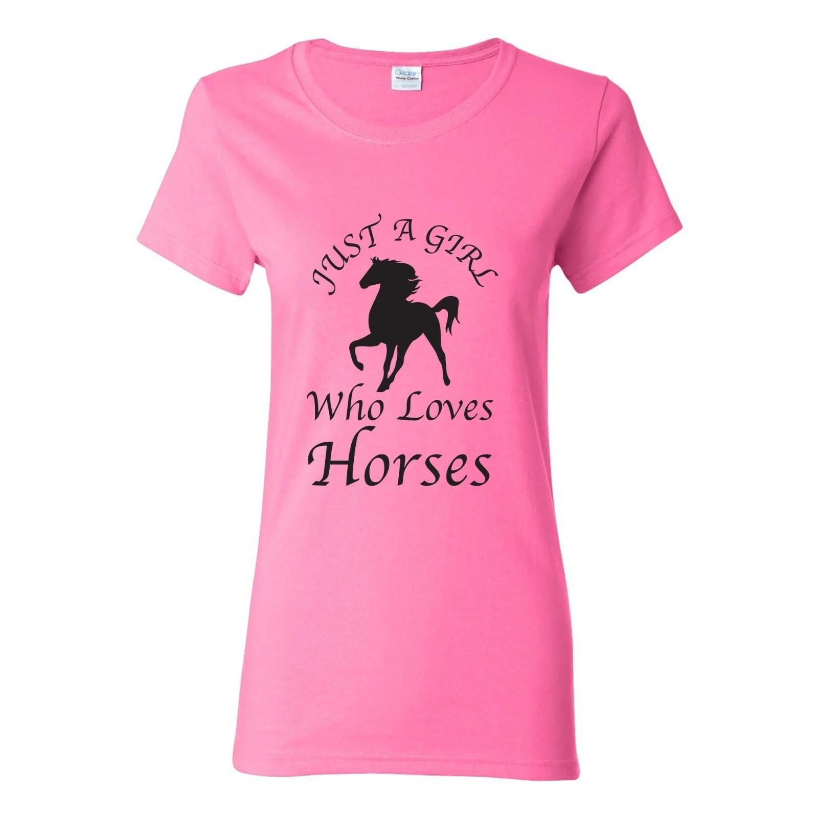 Just a Girl Who Loves Horses - Riding Horse Lover Womens T Shirt S