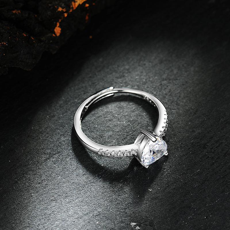 New 925 Silver Heart Ring Sparkle Zircon High Quality For Women Wedding Fine Jewelry Accessories Party Gift