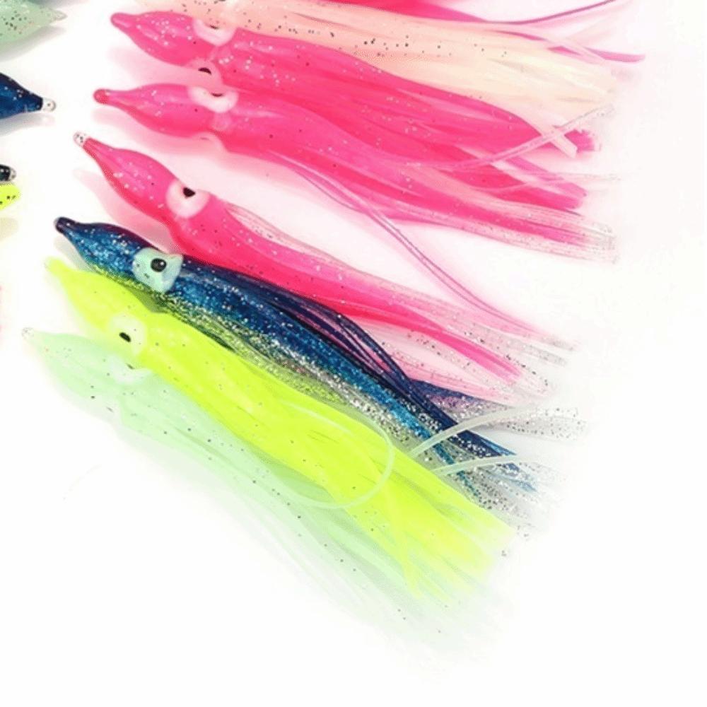 50PCS Mixed Color Octopus Fishing Lures Multiple Sizes Saltwater Fishing Lures  Sea Fishing