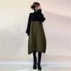 YUANYUAN Knit Dress with a Split Long and Pleated This Versatile Dress Features a High Long and Pleats for a Relaxed Perfect for Everyday Perfect for