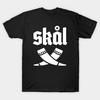 Men Black Print T-shirt Skål Viking Drinking Horns – Norse Toast &Amp; Nordic Celebration Design. Skal No-Cut Transfer Paper Print Cotton Tshirt