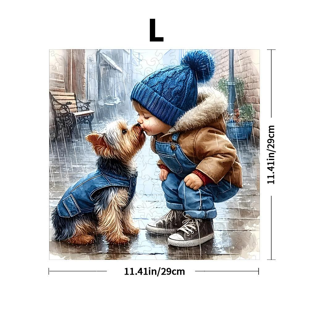 Elephant With Flowers Wooden Puzzle Irregular Small Animal Pieces Flat Wooden Puzzle