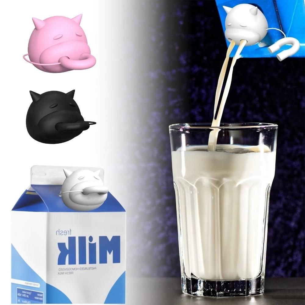 Silicone Milk Bottle Dispenser Cow-Shaped Design 3D Printing Pour Spout Lids Dispenser Topper Rotatable Function