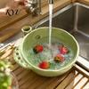 Gemakkelijk Schoon Bessen Wasmand Keramische Wasbak met Afneembare Sap Perser en Afdruiprek, Zelf Afspoelende Fruit Schoonmaak Zeefmand voor Keuken