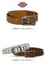 Dickies Faux Leather Eyelet Double Pin Belt for Black Men,