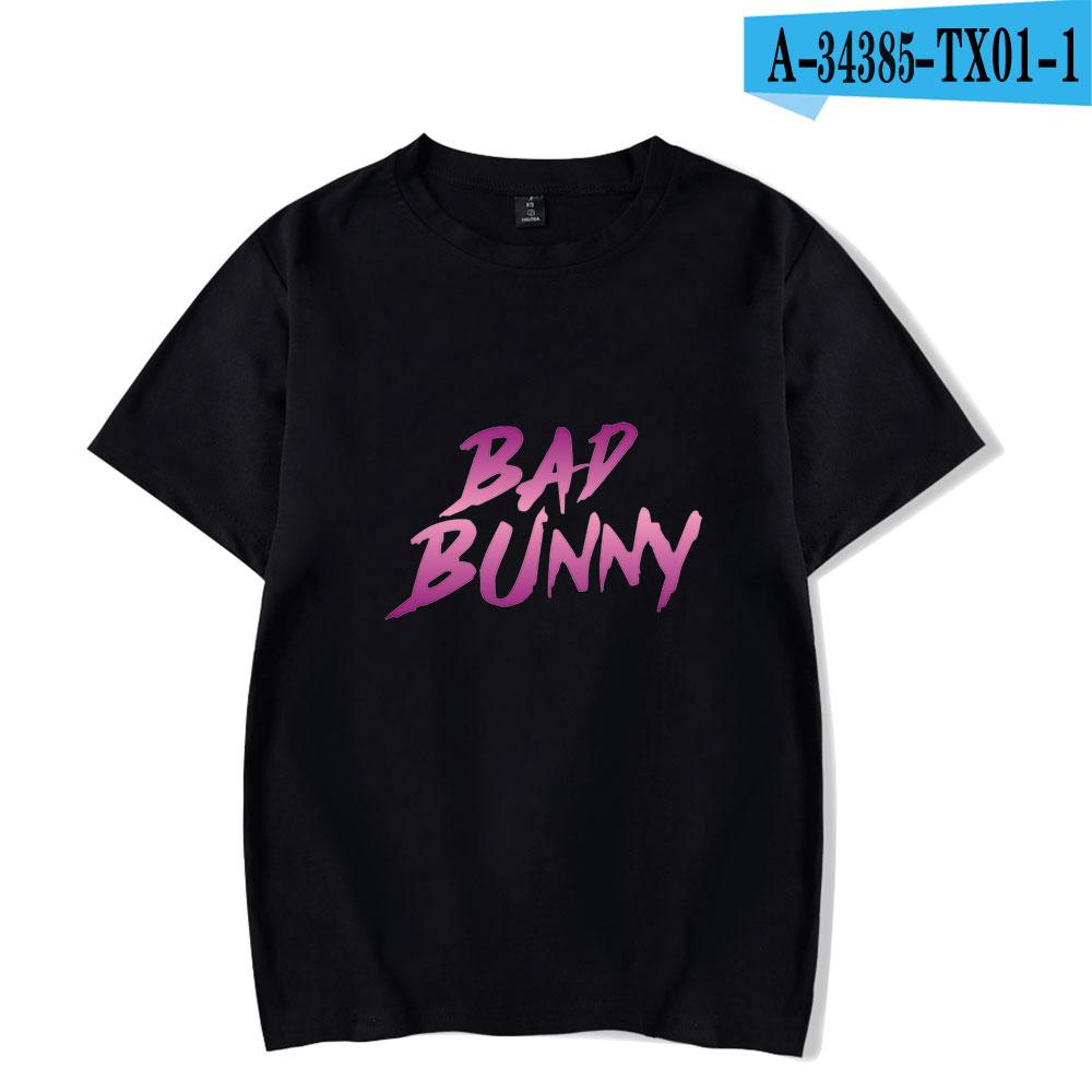 

Camiseta con estampado de Bad Bunny para hombre y mujer, ropa de calle de estilo Kawaii, GHIP HOP, primavera y verano 3XL чорний