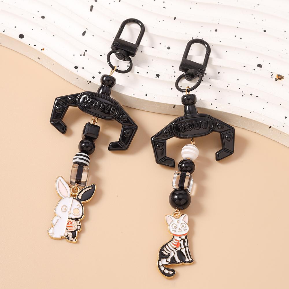 Cute Cartoon Rabbit Cat keychain Women Girls Key Ring Pendants for Handbag DIY Handmade Key Chain Jewelry Gifts
