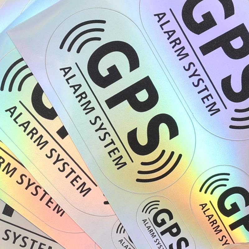 6pcs/set Reflective Laser GPS Alarm System Car Stickers Waterproof DIY Car Window Side Rear Windshield Decorative Vinyl Stickers