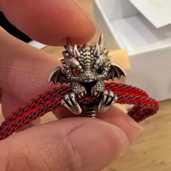Dragon Bracelet Twisted Rope Retro Chinese Style Polished Alloy Lightweight Hip-Hop Wrist Accessory Unisex Bangle Jewelry