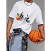 Rundhals T-Shirt Weiß Orange Fahrrad Herren Radfahren Grafikdruck Freizeitkleidung Streetwear Mode Oberteil für den täglichen Gebrauch und Outdoor-Aktivitäten