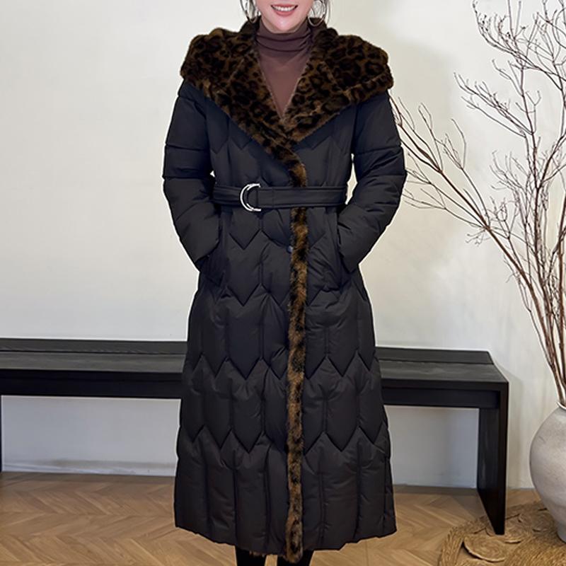 Plus Size L-7XL Fashion Winter Jackets Woman Long Parkas Hooded Faux Fur Collar Loose Thick Warm Overcoat Casual Women's Coats With Belt