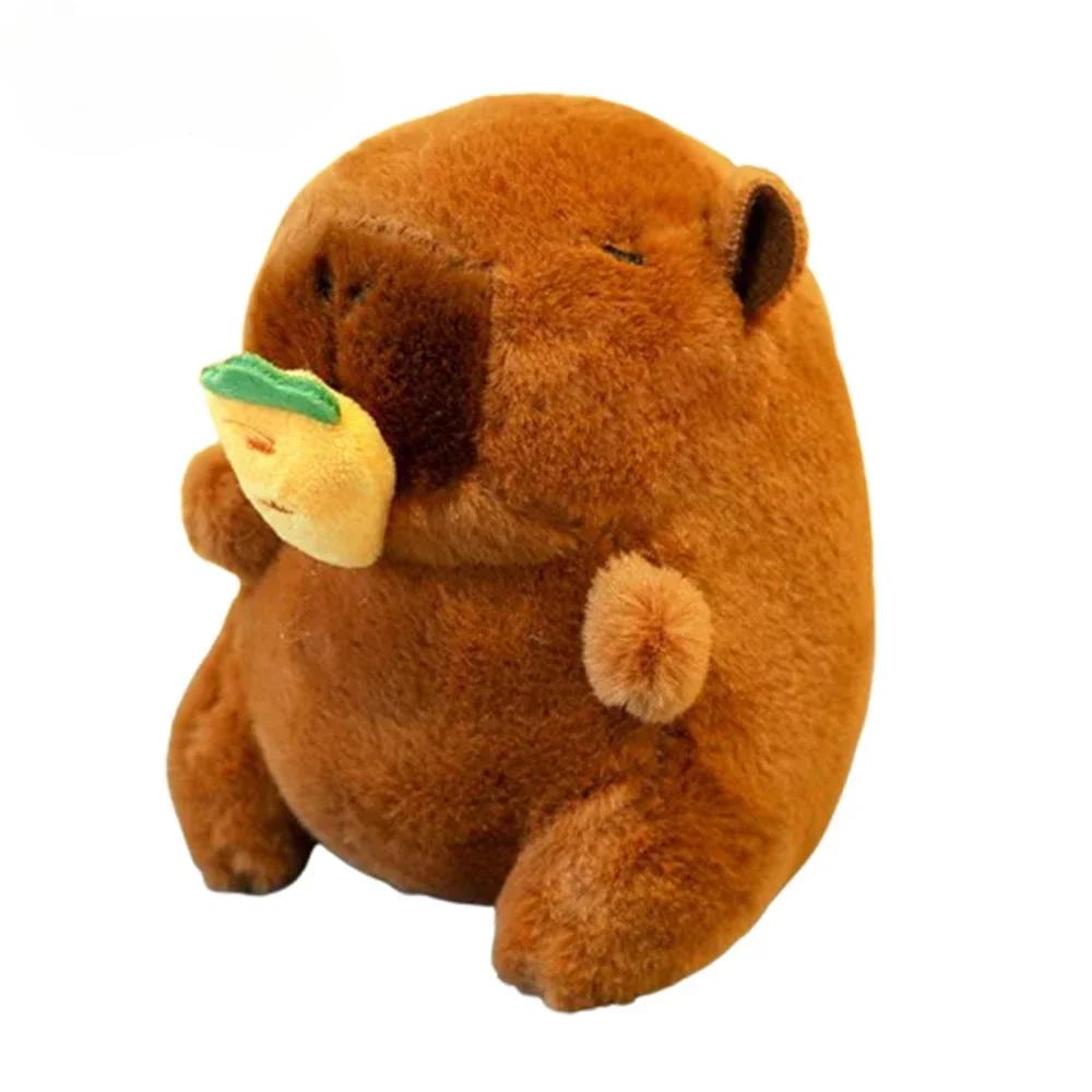 1-20PCS Cute Cartoon Capybara Pendant  Pull-out Fruit Kapybara Plush Keychain Cute Plush Doll Bag Hanging Ornament  Gift Pendant