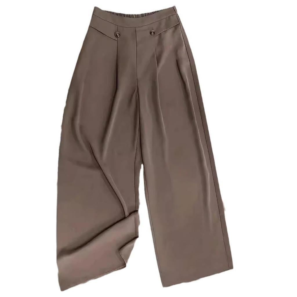 2024 Women's High-Waisted Wide-Leg Cropped Casual Pants