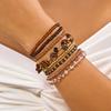 Creative Artistic Crystal Gravel Beaded Bracelet Set for Women Vintage Bohemian Stacked Bracelet Girls Party Jewelry Gifts