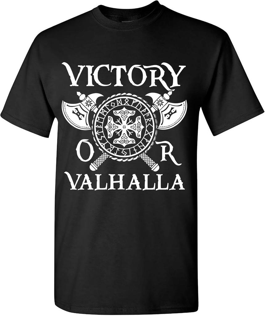 Sieg über Walhalla Nordische Wikinger Axt Schild T-Shirt