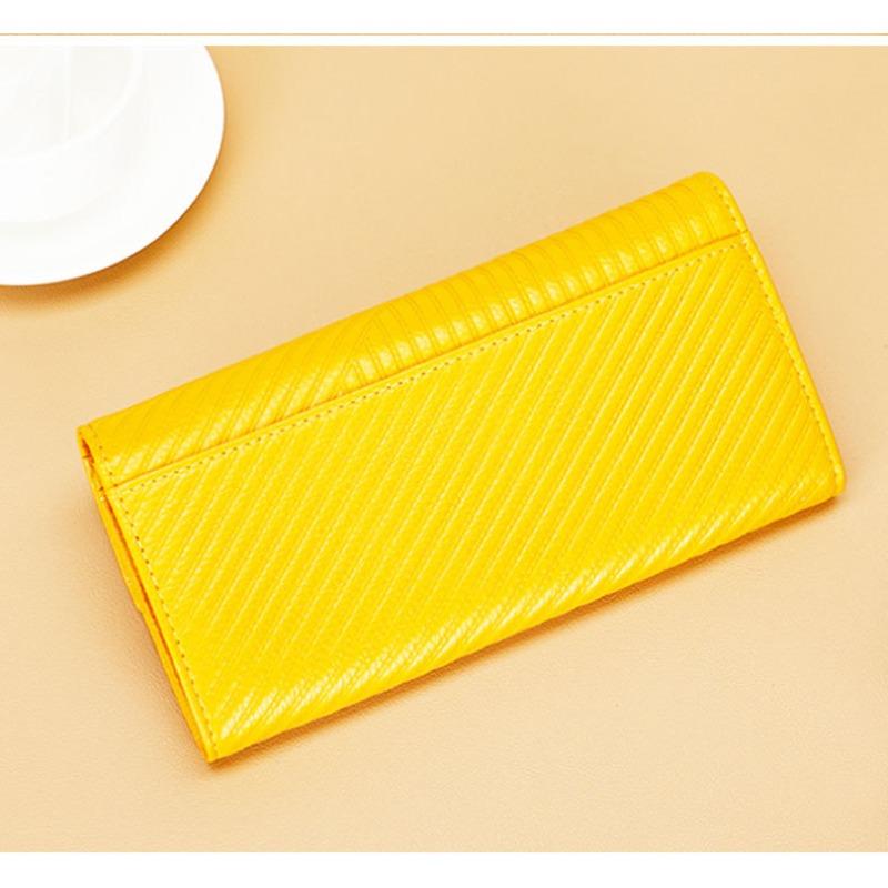 Women's long leather wallet with large capacity and genuine leather