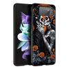 Hard PC Phone Case For Samsung Galaxy Z Flip 7 6 5 4 Black Cover For Galaxy Z Flip 3 Foldable Shockproof Skeleton Love Skull Bag
