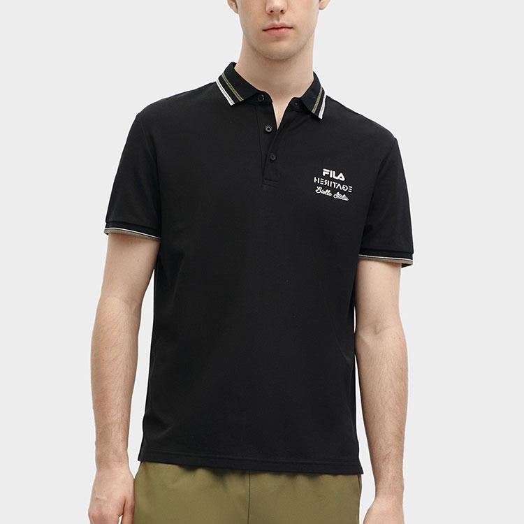 New FILA Polo Shirt Men's Jet Black F11M418105F-BK