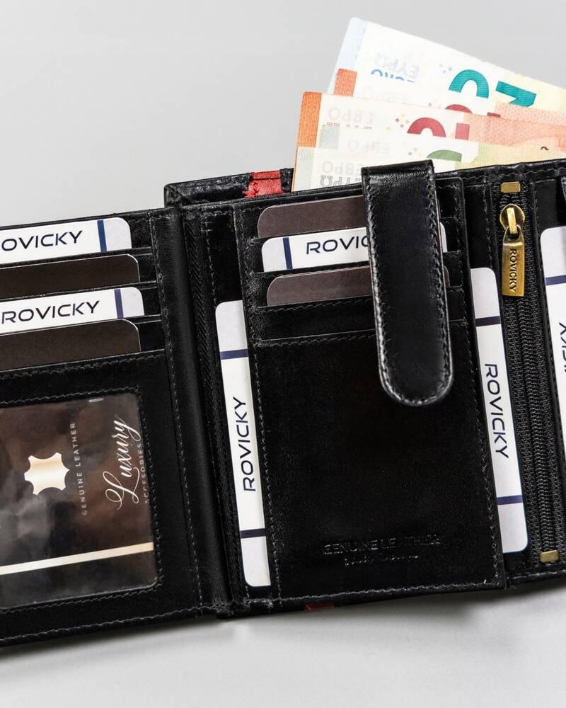 Męski pojemny skórzany portfel z RFID od Rovicky