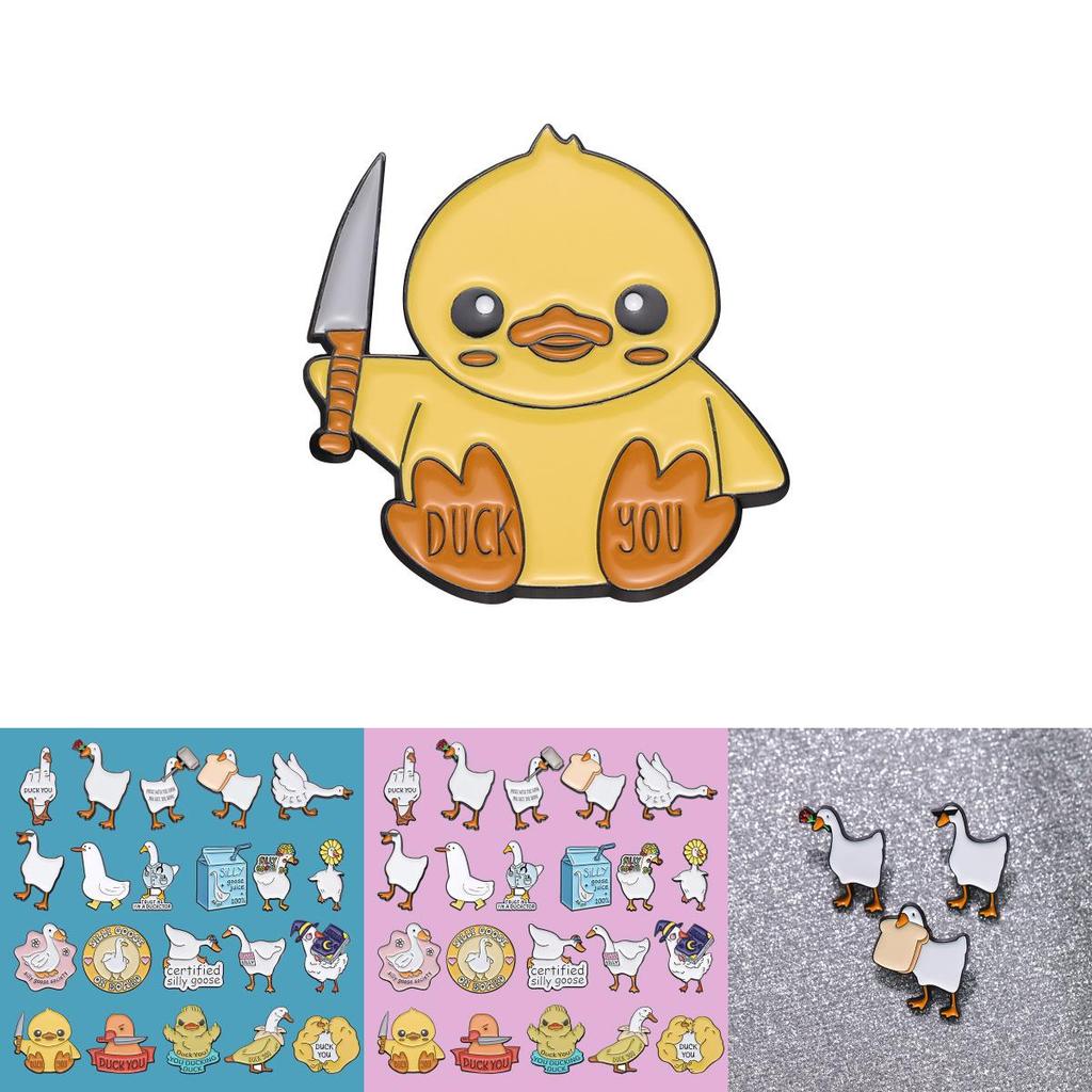 Charming Cute Animal Duck And Goose Brooches Collection In Alloy For Stylish Accessories