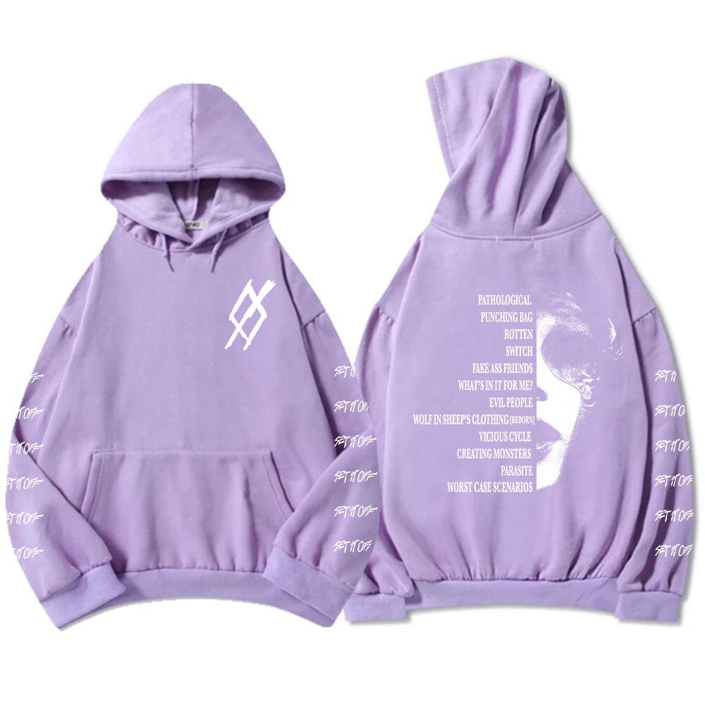 SIO Album Tracklist Hoodie Rock Band Set It Off Sweatshirts Grunge Fashion Unisex Streetwear Hip Hop Grunge Male Sudaderas Mens
