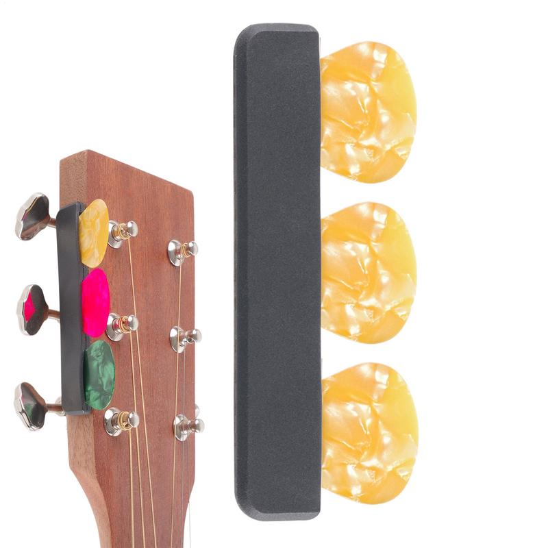 Guitar Pick Holder With 3 Picks Plastic Plectrum Case Built-in Antislip Teeth Quick Storage Not Easy To Fall
