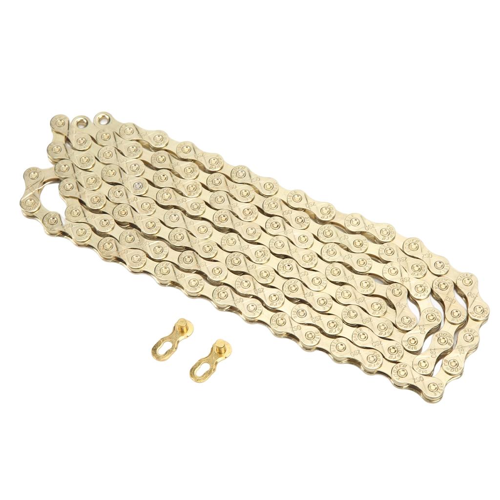 Mountain Bikes Chain 9 Speed Electroplate Rustproof Stable 2 Bridges Type Bike Chain with Chain