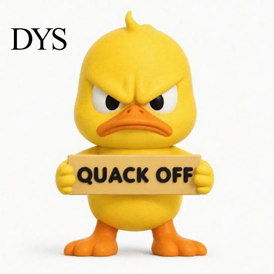 Sculpted Duck Gifts Angry Figurine Collection, Funny Yellow Desktop Ornament, Cute Grumpy Small Plastic Statues Statue for Home Office Car Dashboard