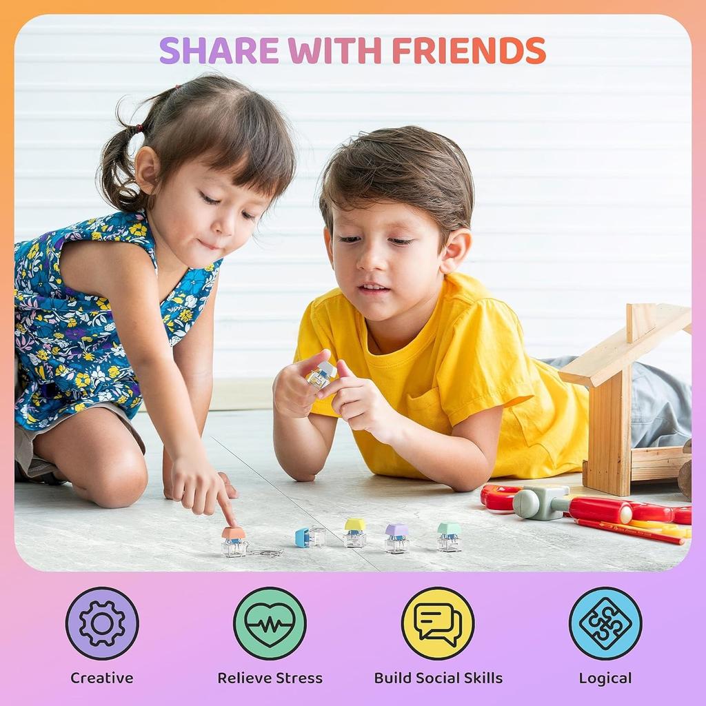 2/4/6Pcs Keyboard Fidget Toy for Kids Adults Fidget Sensory Toy for Anxiety Stress Relief Silent Keyboard Button Keychain Gift