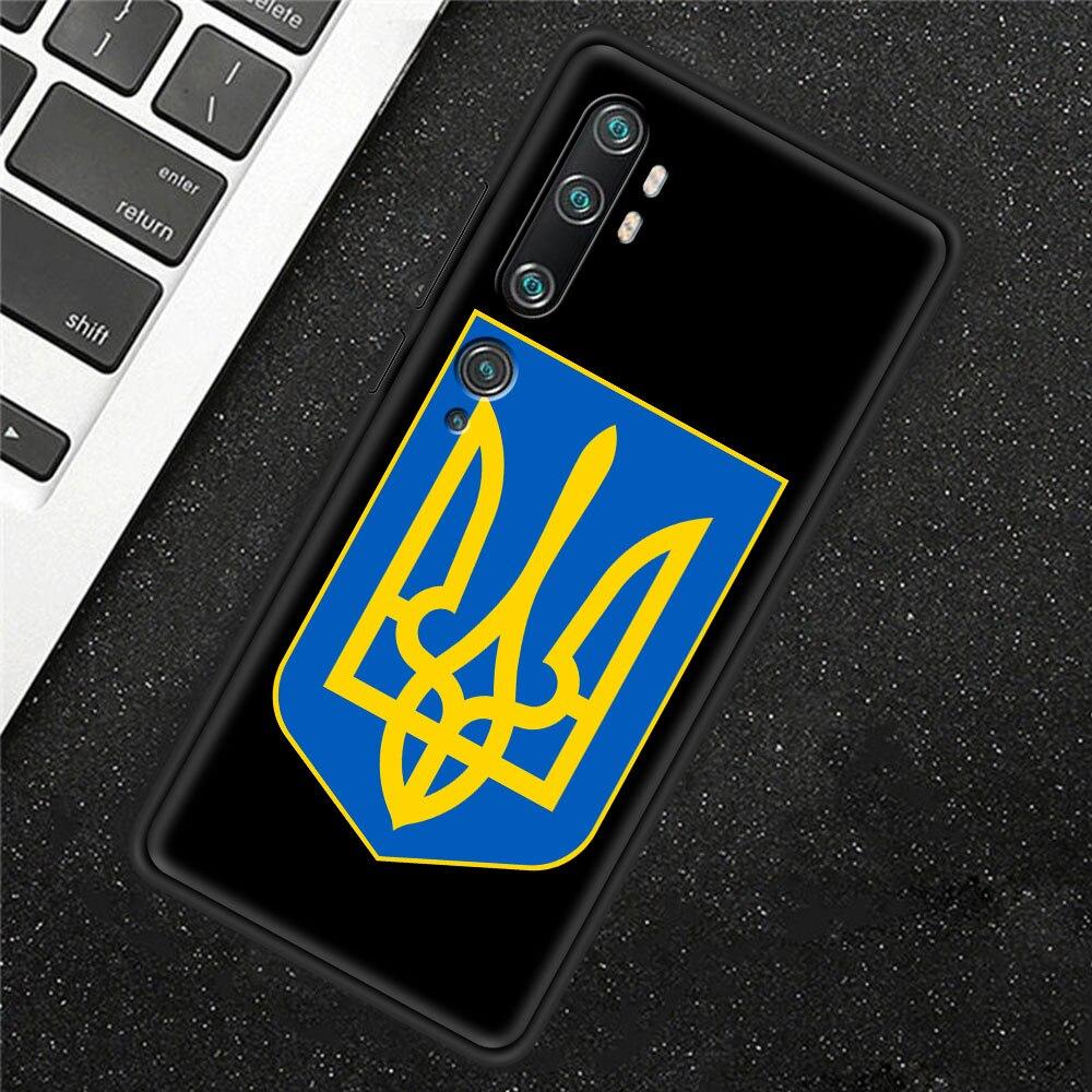 Ukraine Flag Painted Bling Case For Xiaomi Mi Poco X3 NFC M3 Pro Note 10 Lite 11 10T Pro 5G 9T Silicone Phone Coque Black Cover