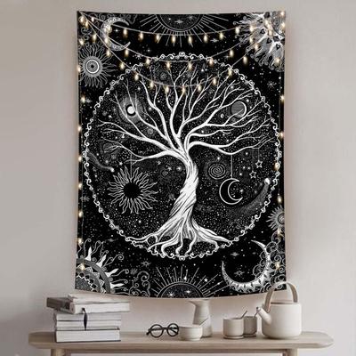 Tree of Life Tapestry Sun Moon Wall Hanging for Bedroom Living Room Dorm Spiritual Boho Home Decor