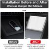 4PCS Center Console Wireless Charger Mat Silicone For 2025 Tesla New Model Y Juniper Cup Holder Ert, Screen Edge Protector Frame, Rear View Mirror