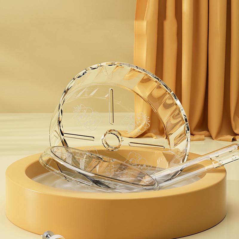 Kołowrotek dla chomika Kołowrotek do ćwiczeń dla chomika Akrylowy Przezroczysty Zapobiegający poślizgowi Wszechstronny Łatwy do czyszczenia Ze stojakiem do klatki chomika