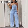 DICFY Damen Mode Freizeit Einfarbiger Druck Sommer Frühling Ärmellos Trägerhose Jumpsuits & Rompers