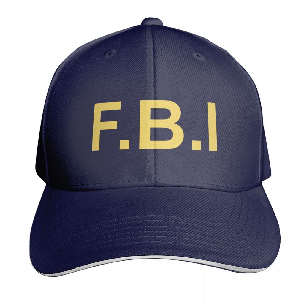 FBI Logo Yellow Baseball Cap Casual Daily Wear Quick Dry PerforUnisexce Cotton Twill Breathable