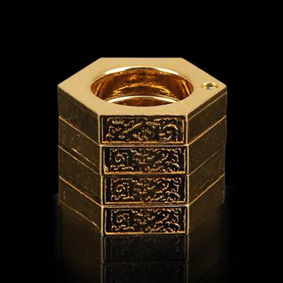 Geometric Hexagon Ring Wear Resistant Chunky Hard Stackable Finger Rings