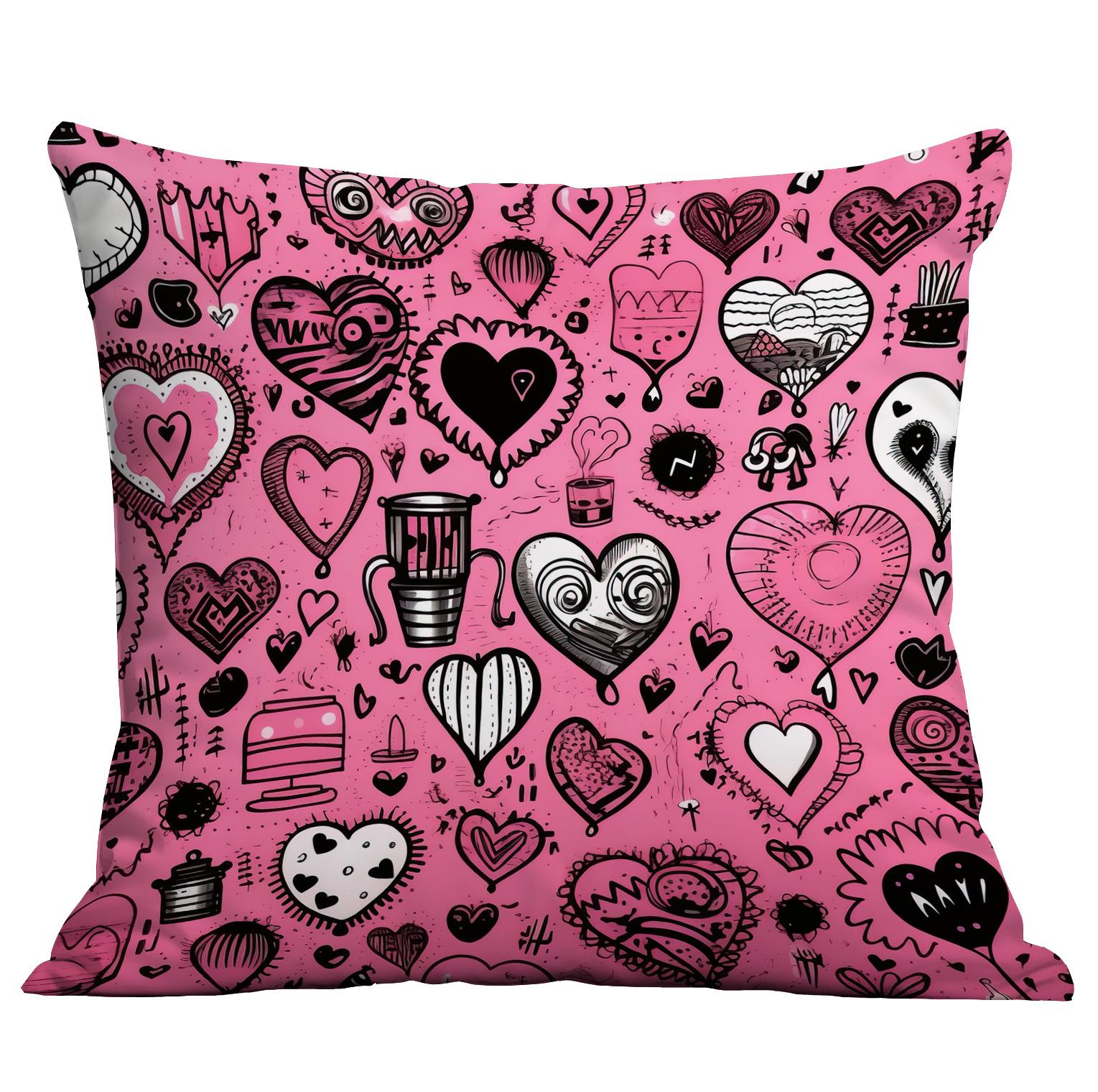 

New Valentine s Day Pillow Case Creative Love Punk Print Home Sofa Cushion Pillow Case 45 * 45Cm