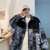 Giacca Moda Uomo Primavera e Autunno Nuova Collo Alto Vita Larga Fantasia Personalità Moda Manica Lunga Giacca