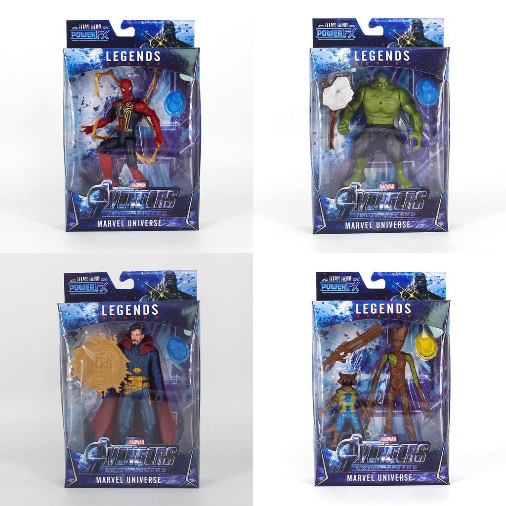 Nuevos Vengadores Guerra del Infinito 16cm Muñeco Figuras de Acción Led Capitán Regalo para Niños Juguetes Calidad Premium