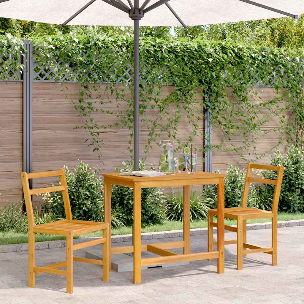3 Piece Balcony Furniture Set Solid Acacia Wood