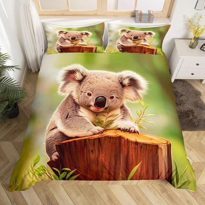 Povlak na peřinu Koala Jednolůžko Dvojlůžko Roztomilé Zvířátko Povlak na přikrývku Děti Dívky Dekorace ložnice Téma Sada povlečení Safari Divoké Povlak na přikrývku