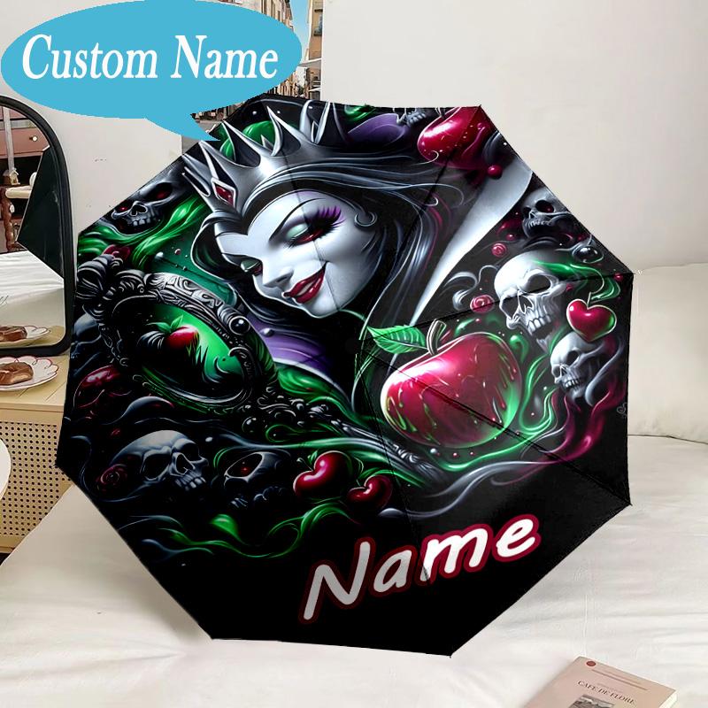 Custom Name Villains Umbrella, 8-Rib Folding Umbrella, Lightweight Portable Design for Lovers, Friends, Perfect Gift for Birthdays