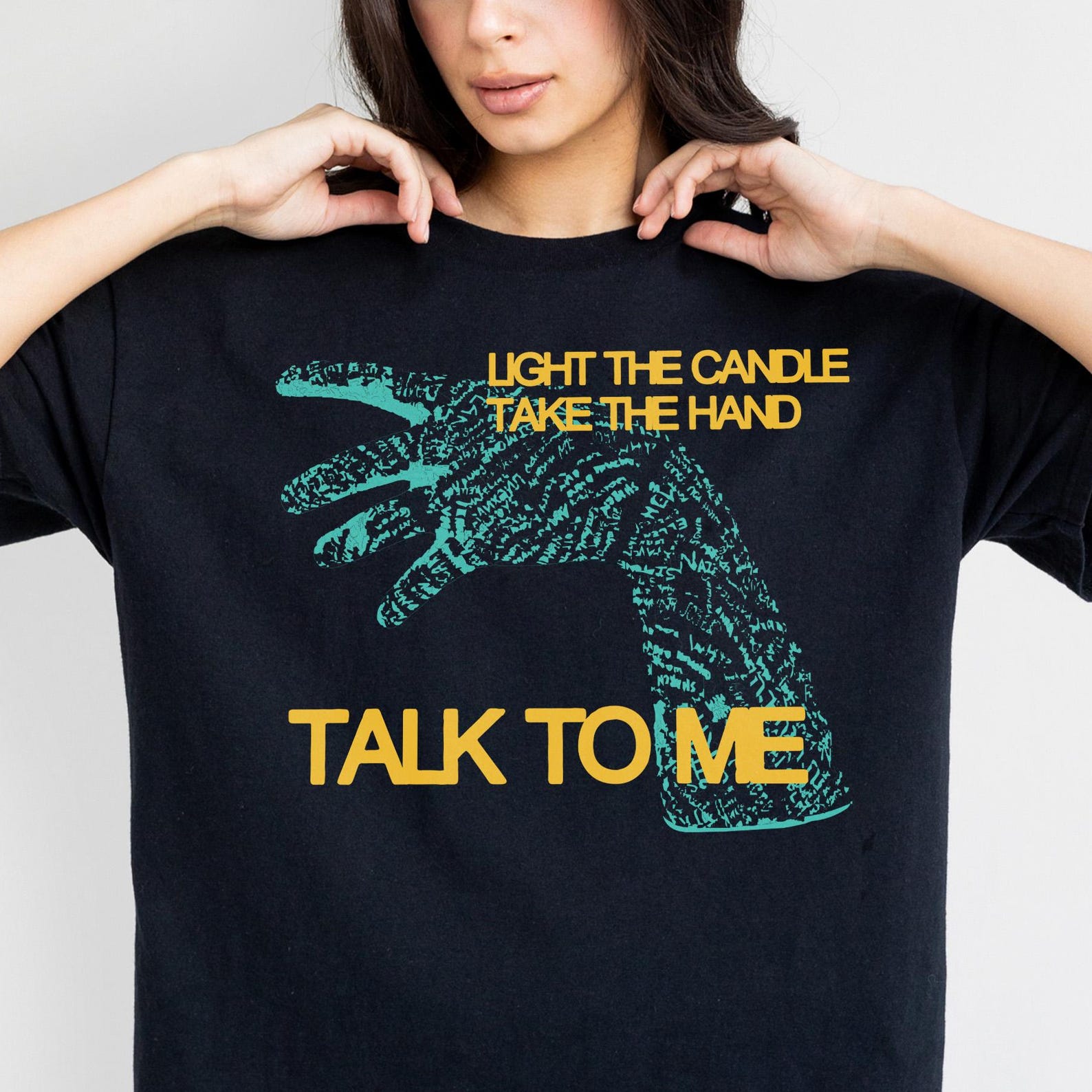 Talk To Me Movie Graphic Tee, Cursed Hand Horror Shirt S