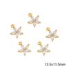 Copper Five-petaled Flowers Charms Pendants DIY For Women Earring Making Supplies