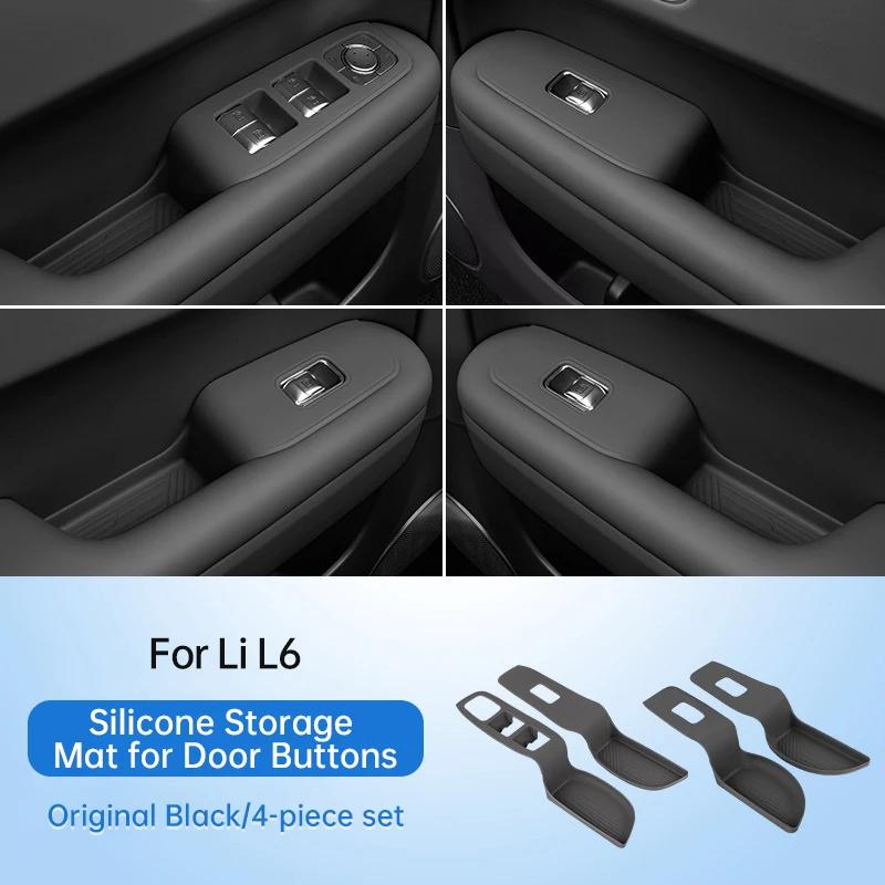 For Li Lixiang L6 L7 L8 L9 Car Door Storage Box Handle Mat Silicone Door Slot Mat for L6/7/8/9 Car Door Button Storage Mat