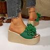 Fashion Luxury Sandals Women Designers Wedges Sandals Women Slippers Summer Beach Platform Shoes Flower Women High Heel Slippers Fashion